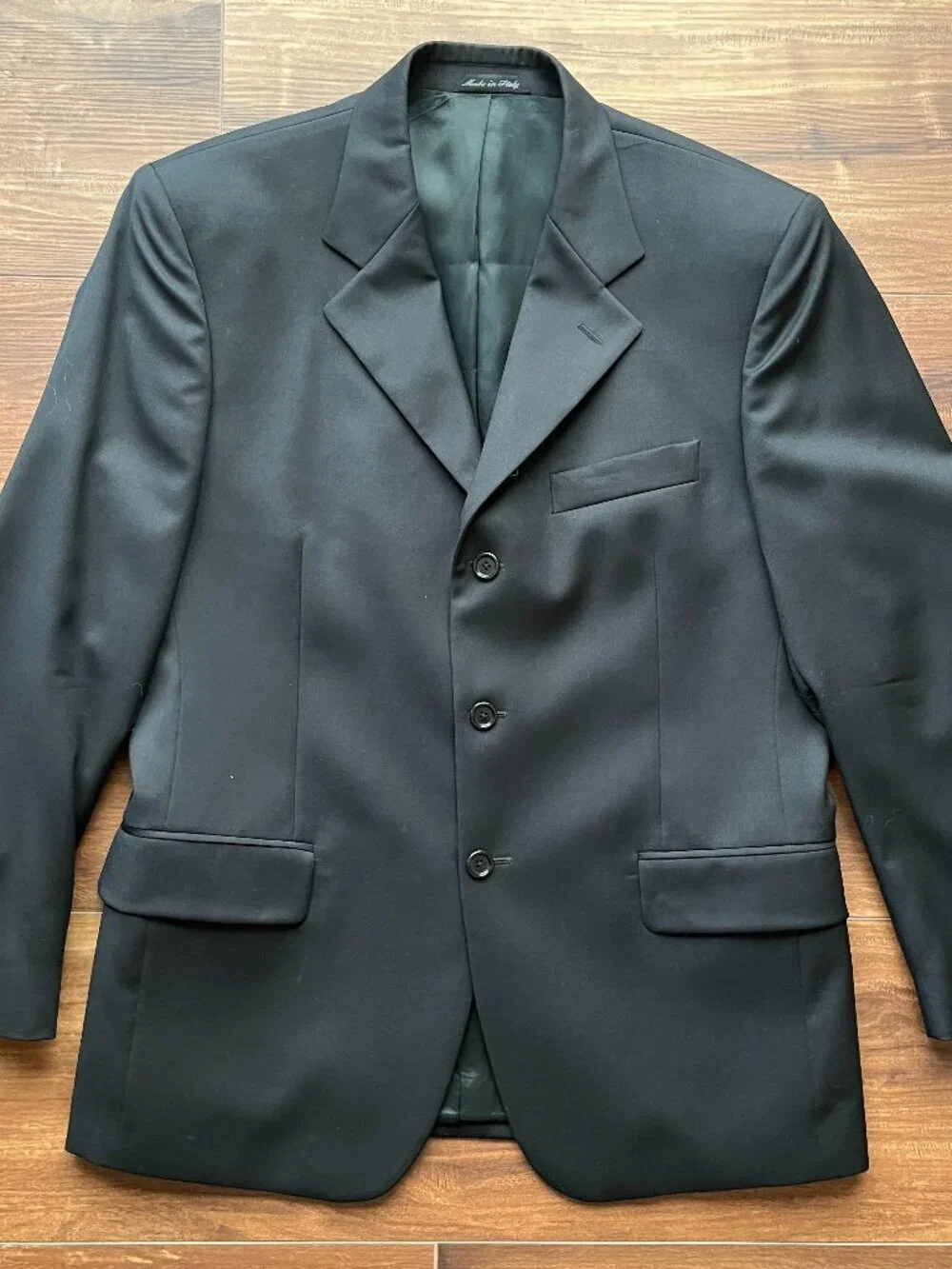 Chiavari Black wool Suit formal wedding business office tailoring made in italy